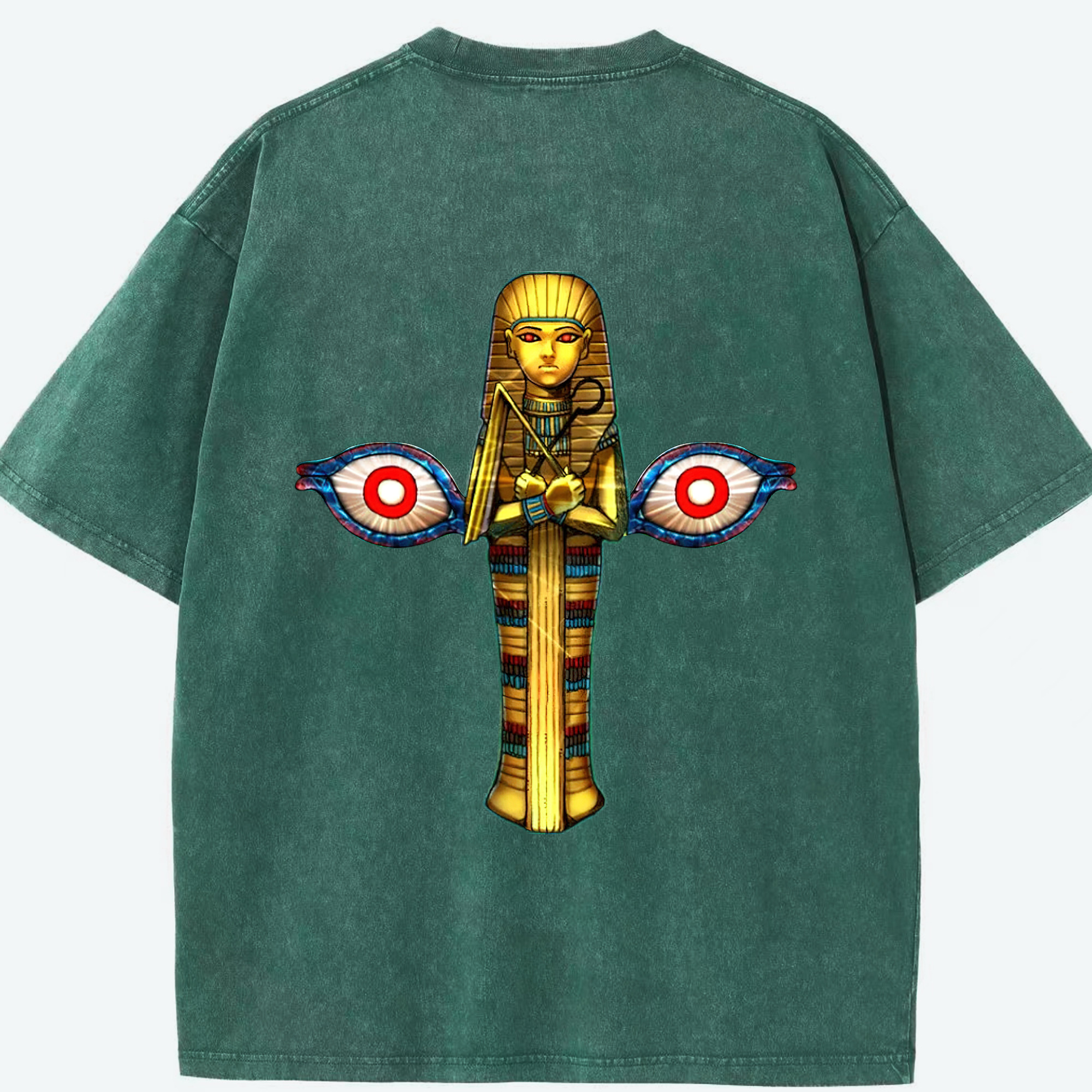 （画像用） 遊☆戯☆王 Yu-Gi-Oh! 綿100% ヴィンテージ風 半袖Tシャツ（背面プリント）
